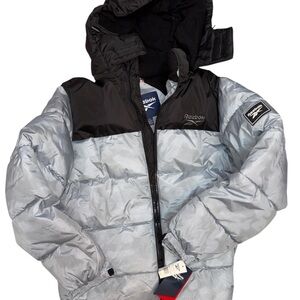 Reebok Black and Gray Puffer Jacket